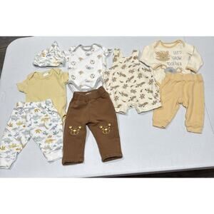 Lot of 8 Baby Boys 0-3 Bodysuits & Bottoms Bear Insects Baby fresh Kyle Deena
